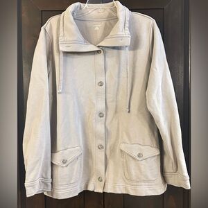 Land’s End Beige Knit Jacket Sz 1X